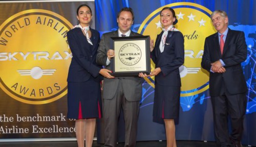 Aegean вручение номинации "Лучшей региональной авиакомпании Европы".